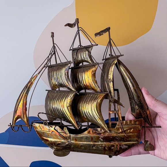 Vintage Other - Vintage Tin and copper decorative sail boat